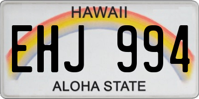 HI license plate EHJ994