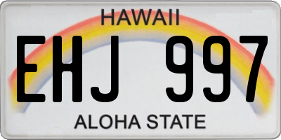 HI license plate EHJ997