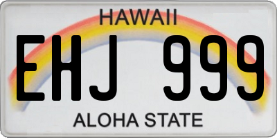 HI license plate EHJ999