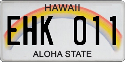 HI license plate EHK011