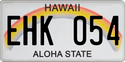 HI license plate EHK054