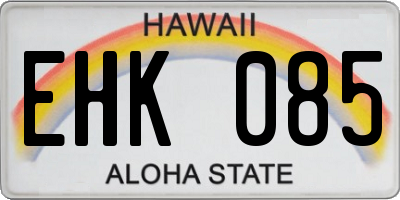 HI license plate EHK085