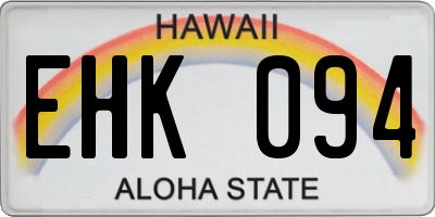 HI license plate EHK094
