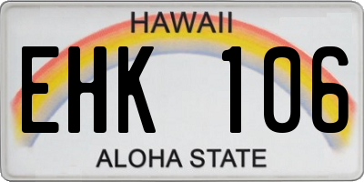 HI license plate EHK106