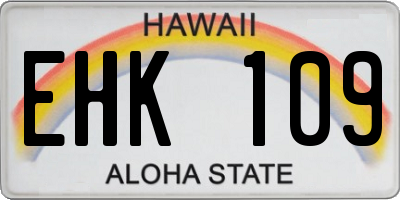 HI license plate EHK109
