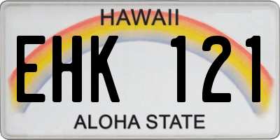 HI license plate EHK121