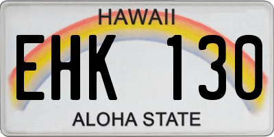 HI license plate EHK130