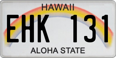 HI license plate EHK131