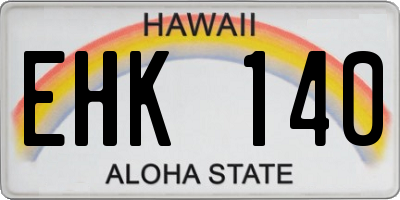 HI license plate EHK140
