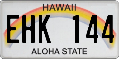 HI license plate EHK144