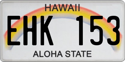 HI license plate EHK153