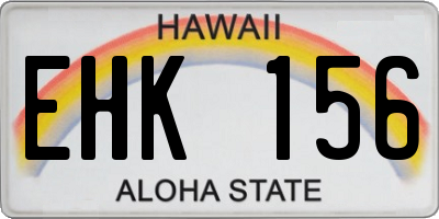 HI license plate EHK156