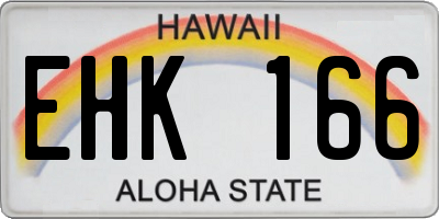 HI license plate EHK166