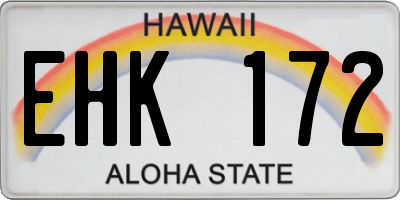 HI license plate EHK172