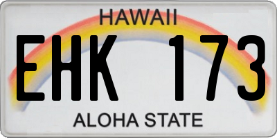 HI license plate EHK173
