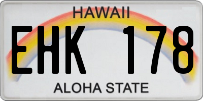 HI license plate EHK178