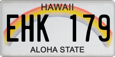 HI license plate EHK179