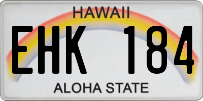 HI license plate EHK184