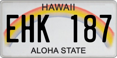 HI license plate EHK187
