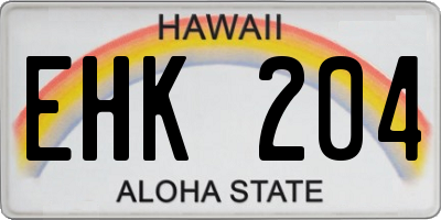 HI license plate EHK204
