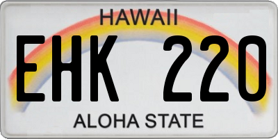 HI license plate EHK220