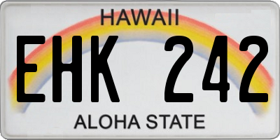 HI license plate EHK242