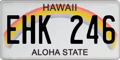 HI license plate EHK246