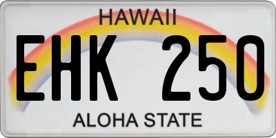 HI license plate EHK250