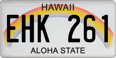 HI license plate EHK261