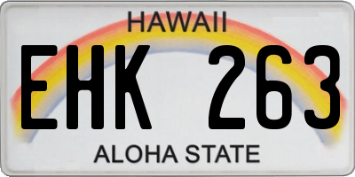 HI license plate EHK263
