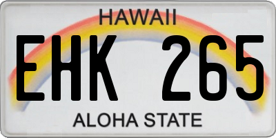 HI license plate EHK265
