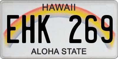 HI license plate EHK269