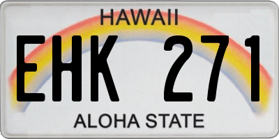 HI license plate EHK271