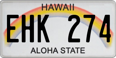 HI license plate EHK274
