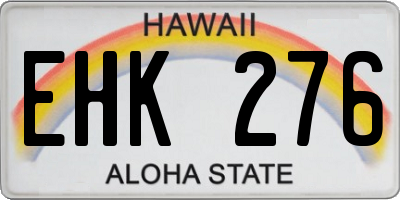 HI license plate EHK276