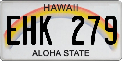 HI license plate EHK279