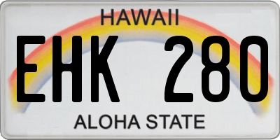 HI license plate EHK280