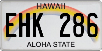 HI license plate EHK286