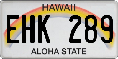 HI license plate EHK289