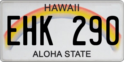 HI license plate EHK290