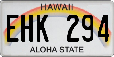 HI license plate EHK294
