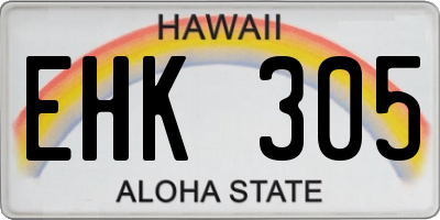 HI license plate EHK305