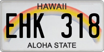 HI license plate EHK318