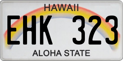 HI license plate EHK323