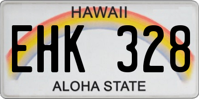 HI license plate EHK328