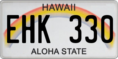HI license plate EHK330