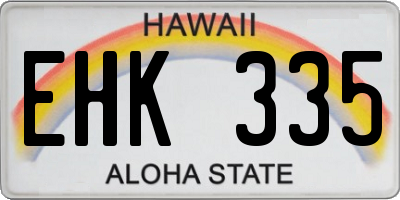 HI license plate EHK335