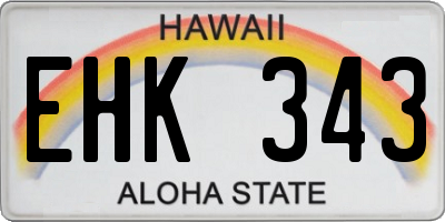 HI license plate EHK343