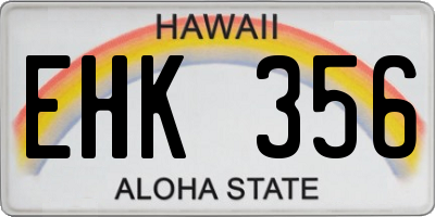HI license plate EHK356