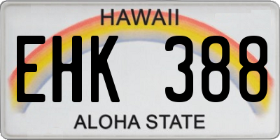 HI license plate EHK388
